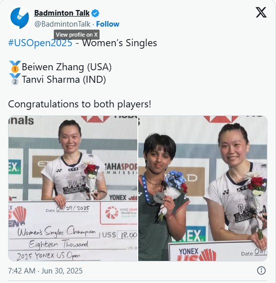 Tanvi Sharma BWF US Open