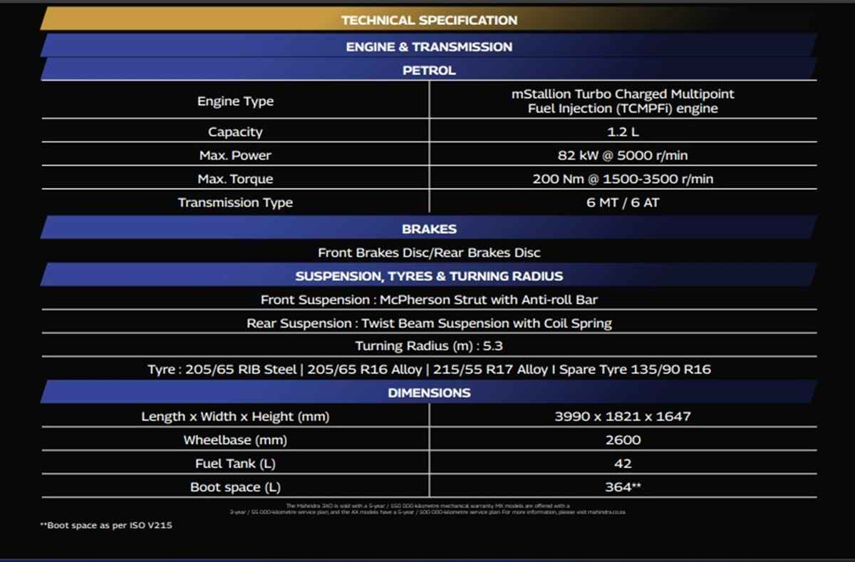 Mahindra XUV 3XO 2025 price and feature